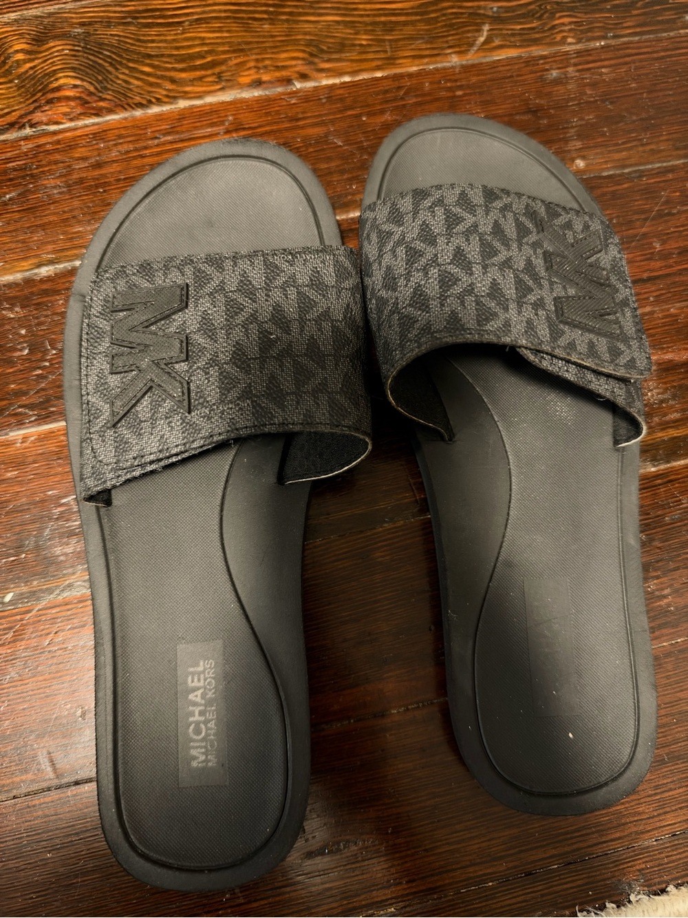 Michael Kors MK Monogram Adjustable Slide Sandal